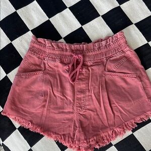 We the Free Pink Frayed Hem Shorts